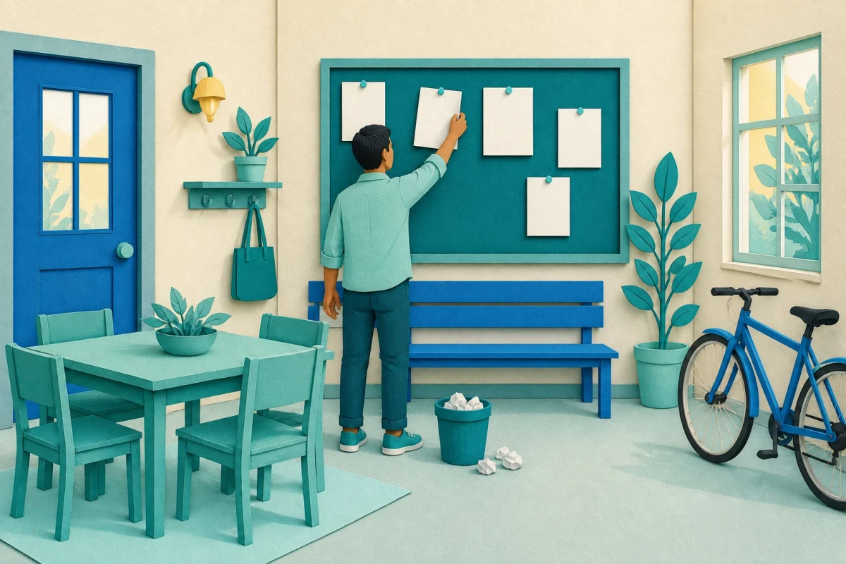Tidy a shared space where you live